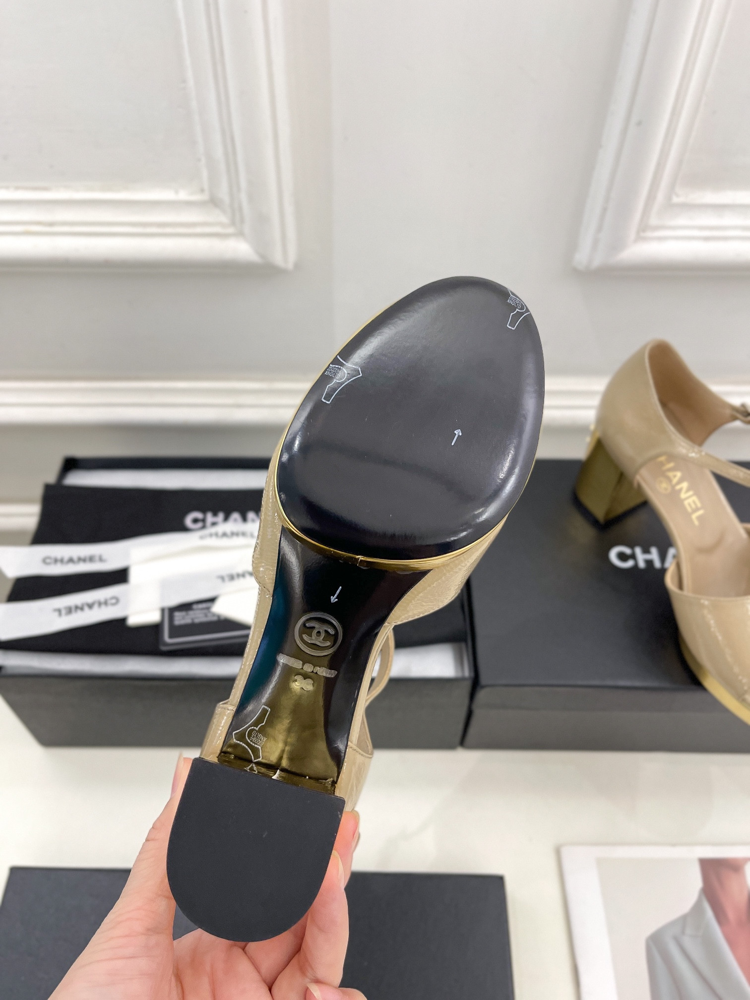 UA Ch*el HEELED SANDALS