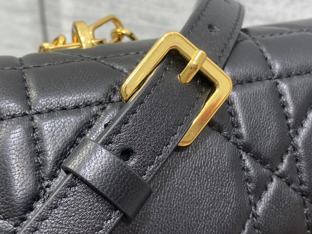 D*0r Mini D*0r Ange Bag Black Macrocannage Calfskin 20 x 12 x 5 cm