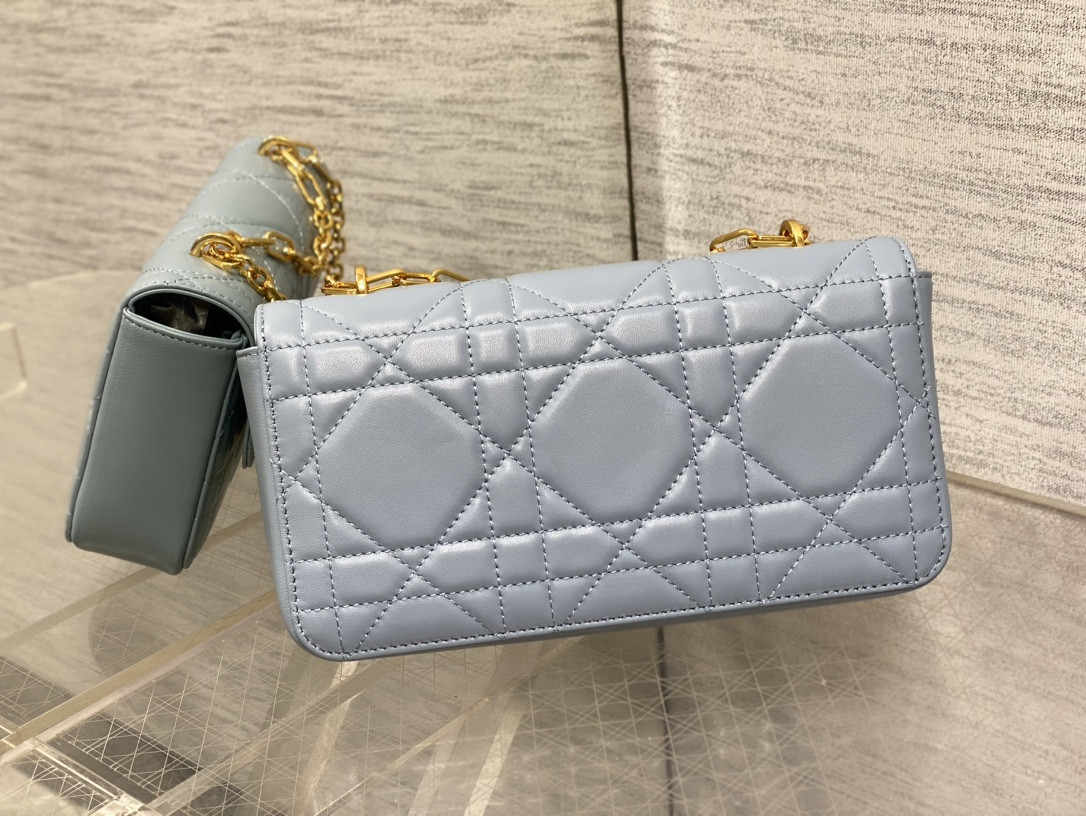 D*0r Mini D*0r Ange Bag Blue Macrocannage Calfskin 20 x 12 x 5 cm