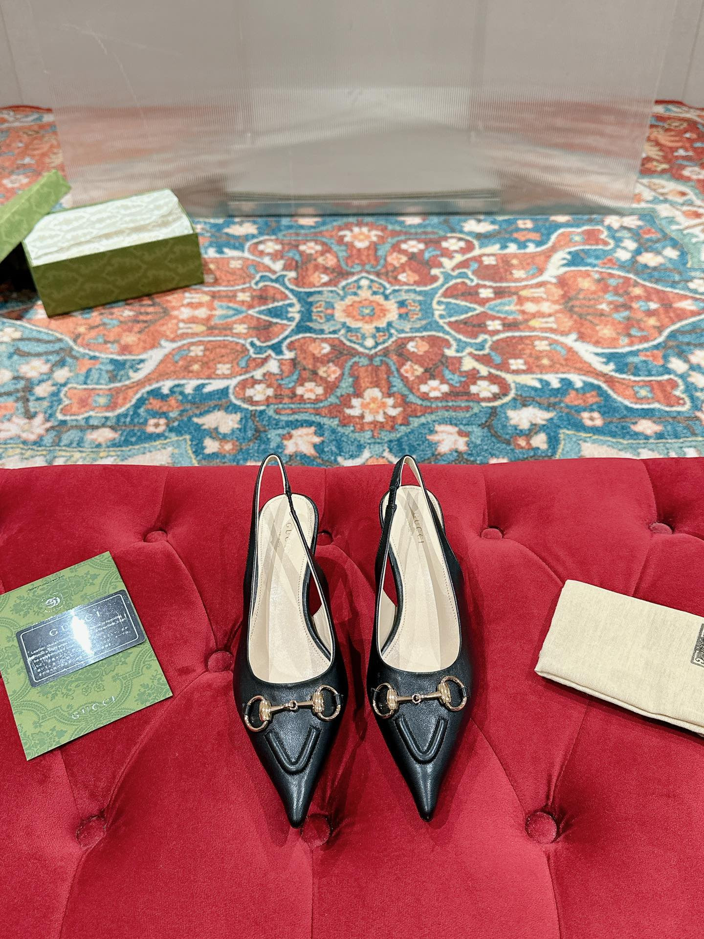 UA G*u*i HORSEBIT SLINGBACK PUMP LOW HEEL