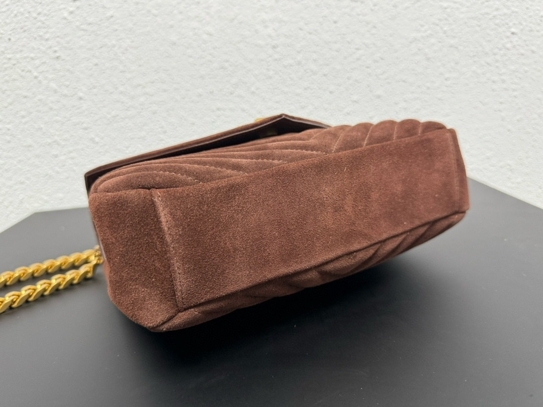 Y*L LOULOU QUILTED SUEDE 23x17x9cm