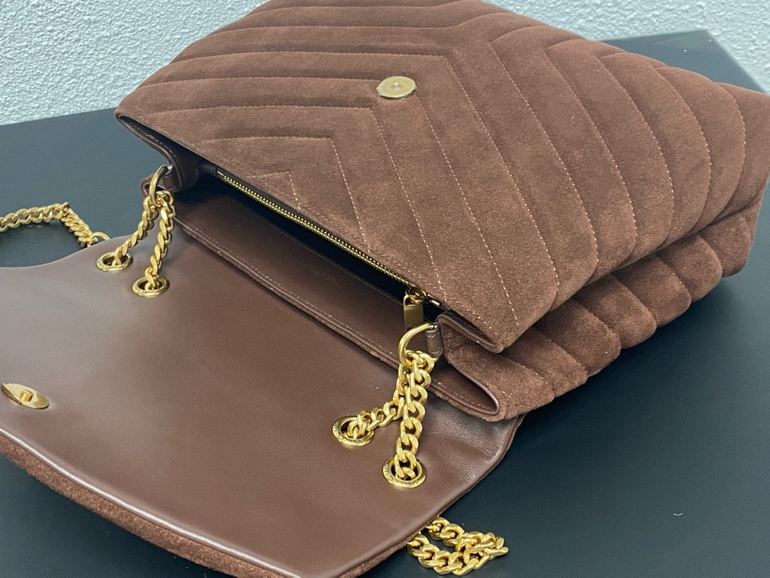 Y*L LOULOU QUILTED SUEDE 32x22x9cm