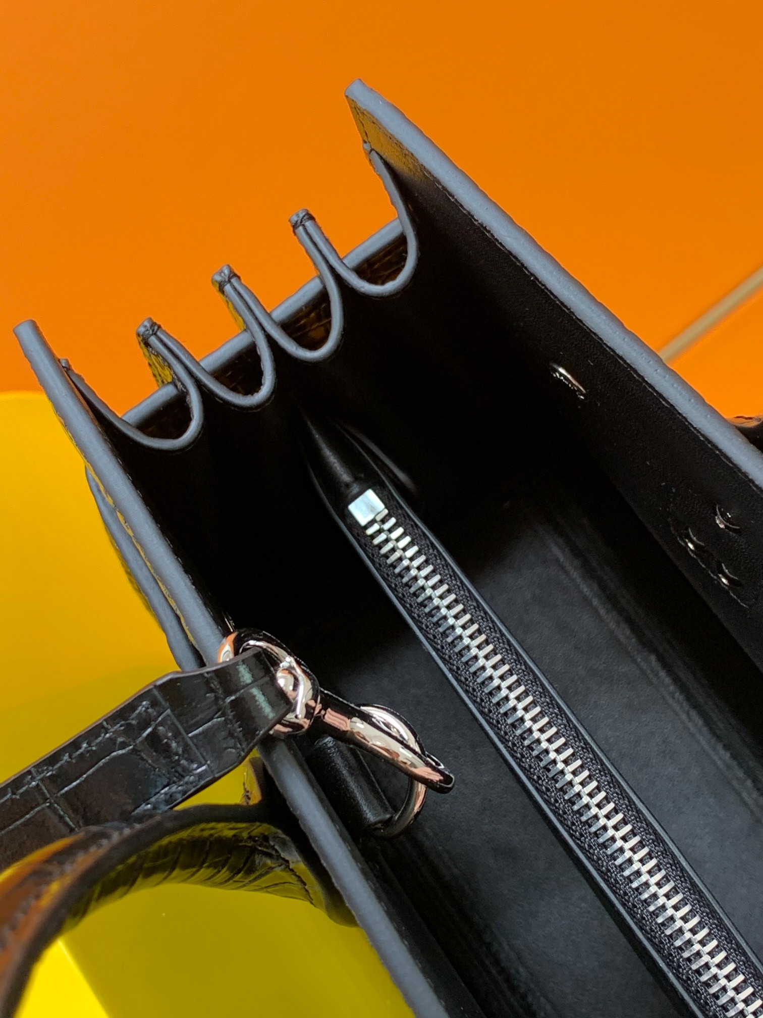 Y*L SAC DE JOUR IN EMBOSSED CROCODILE LEATHER - baby 26x13.5x12.5cm