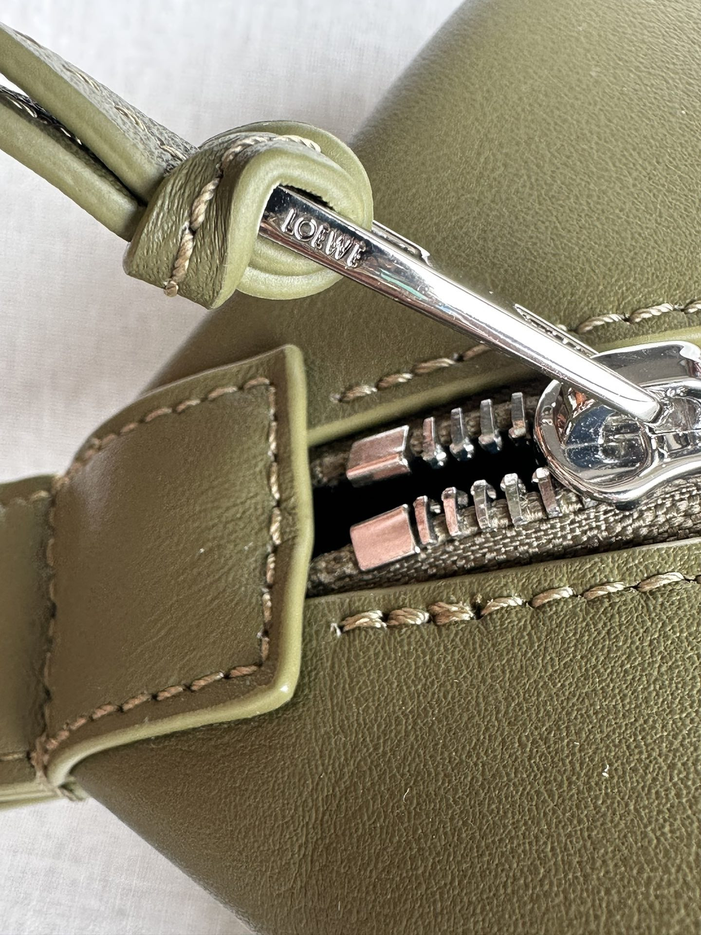 L0ew* Small Cubi crossbody bag in S*pple smooth calfskin and jacquard 29.5x10.5x22cm