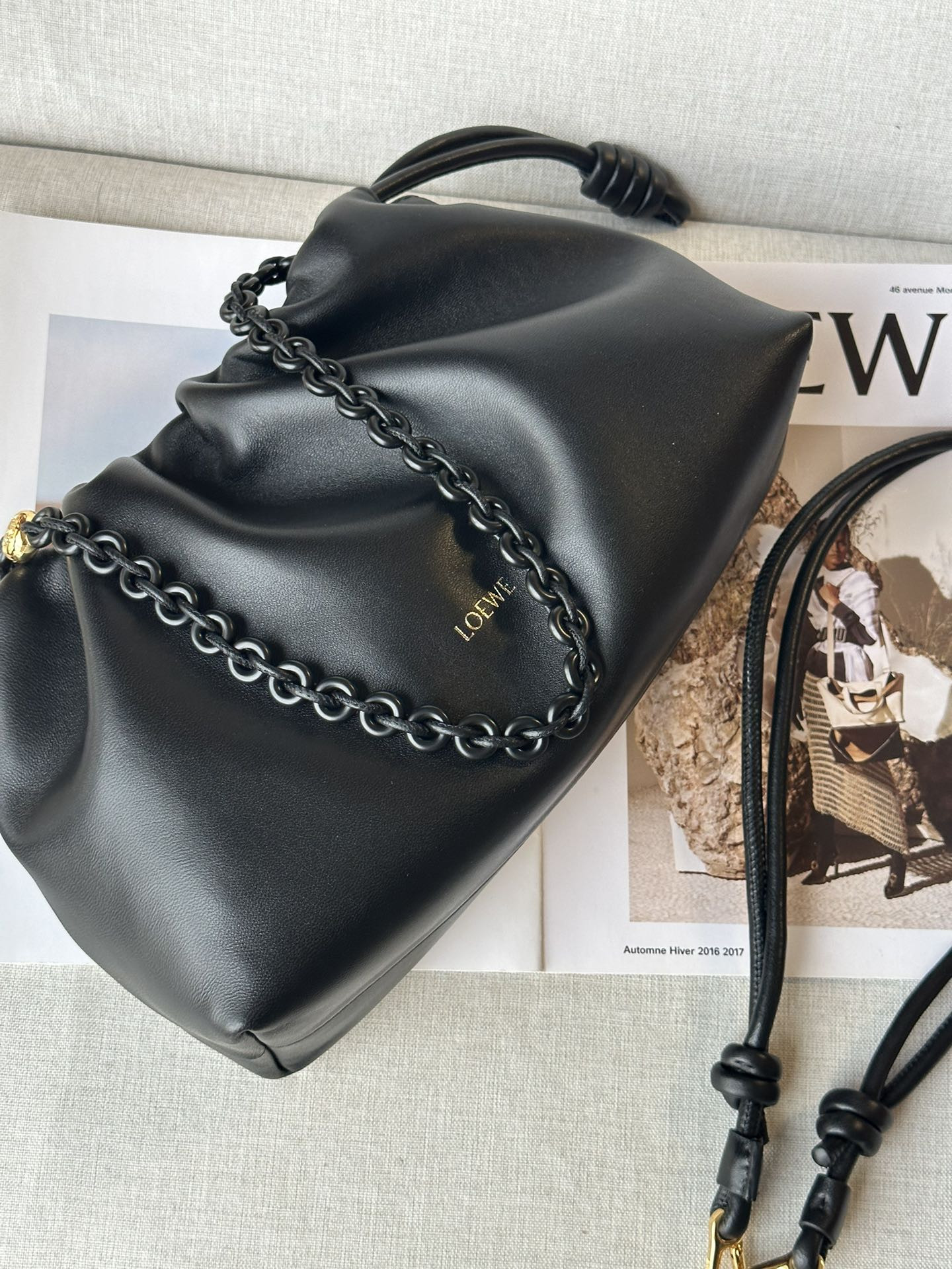 L0ew* Medium Flamenco purse in mellow nappa lambskin 30x10.5x20cm