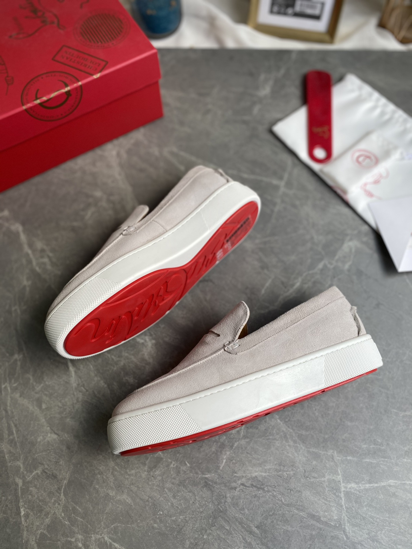 UA Ch**an Louboutin thick-soled loafers