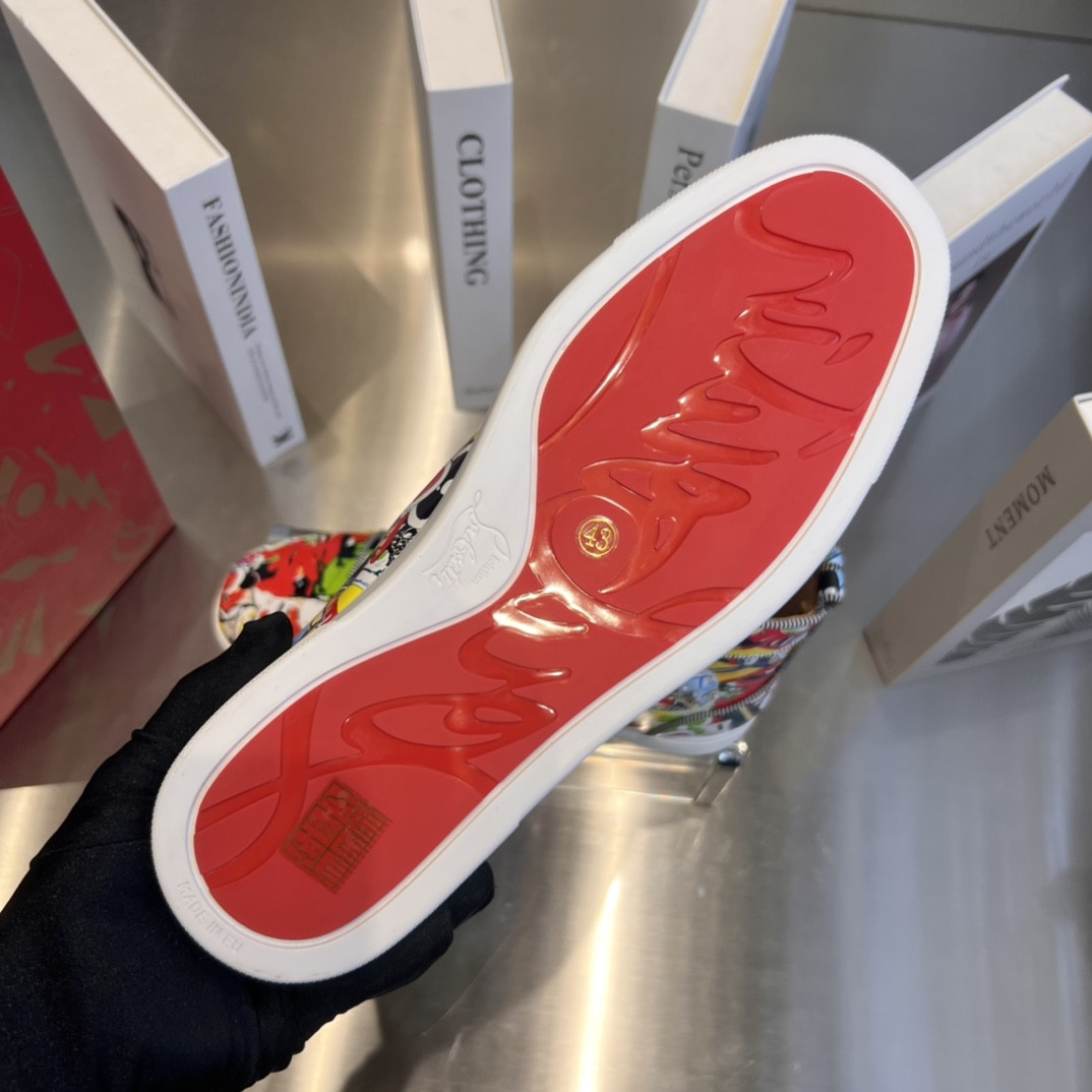 UA Ch**an Louboutin high-top matte snake print version