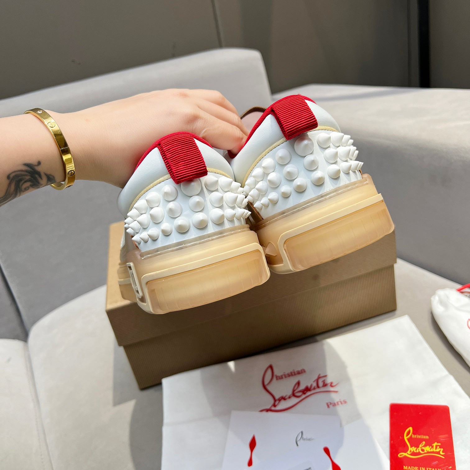 UA Ch**an Louboutin 2024 [New]ASTROLOUBI Unisex Thick-Soled Sneakers