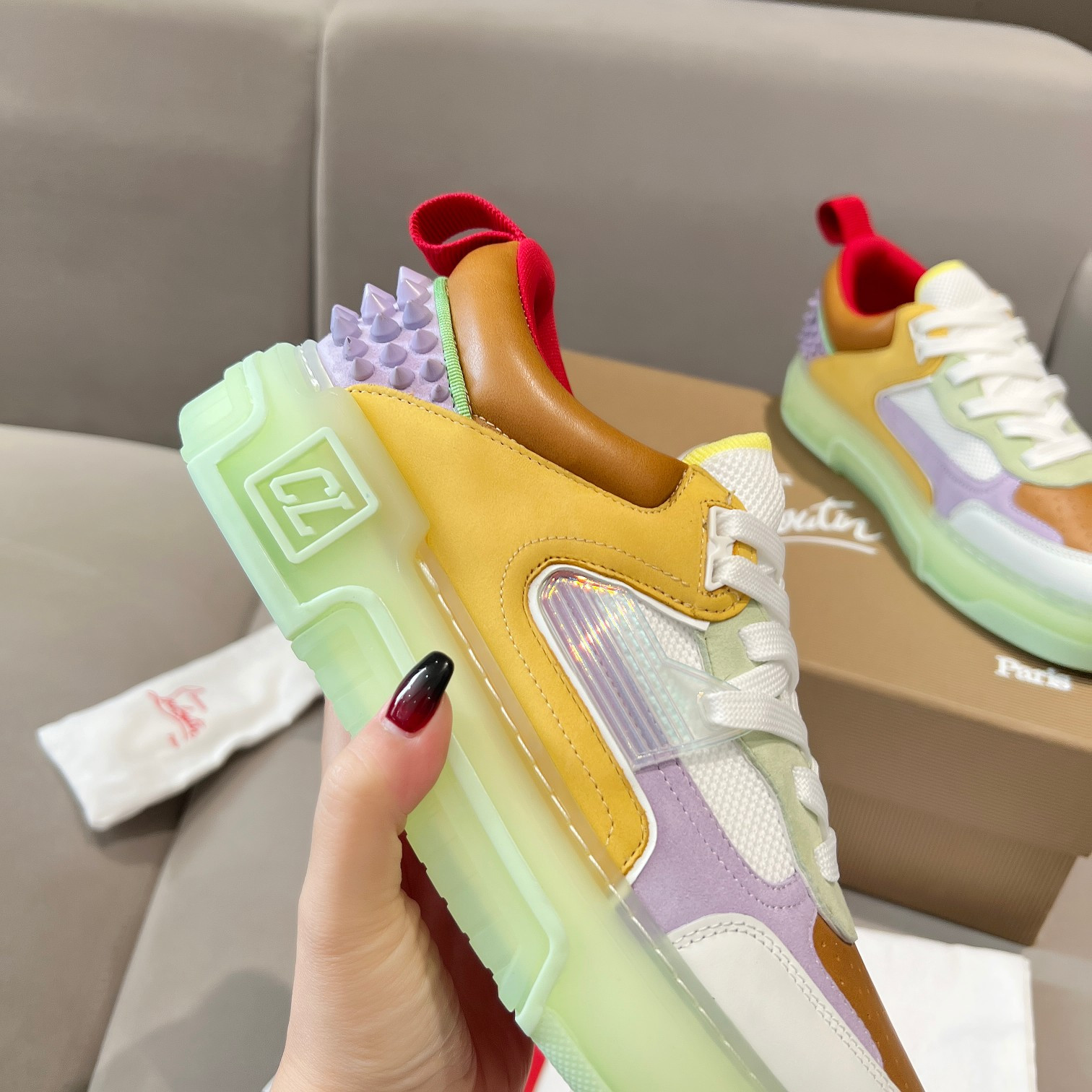 UA Ch**an Louboutin 2024 [New]ASTROLOUBI Unisex Thick-Soled Sneakers