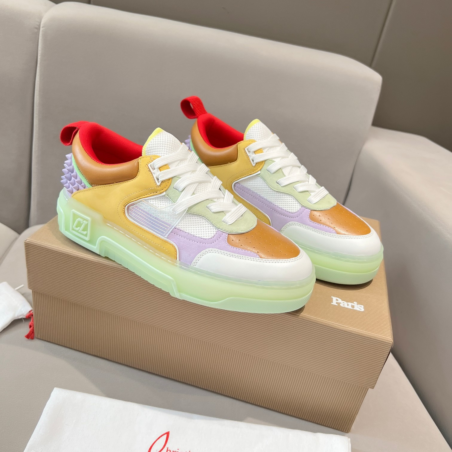 UA Ch**an Louboutin 2024 [New]ASTROLOUBI Unisex Thick-Soled Sneakers