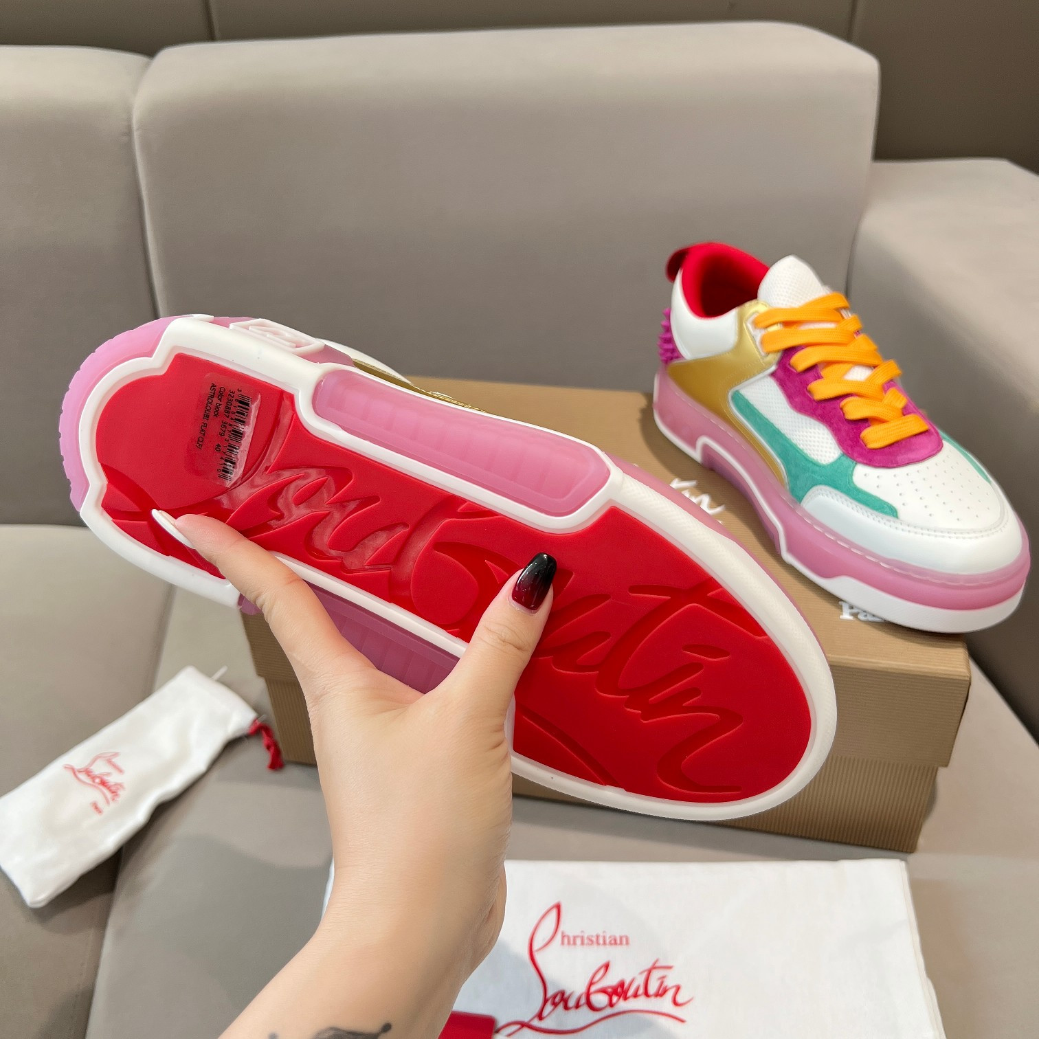 UA Ch**an Louboutin 2024 [New]ASTROLOUBI Unisex Thick-Soled Sneakers