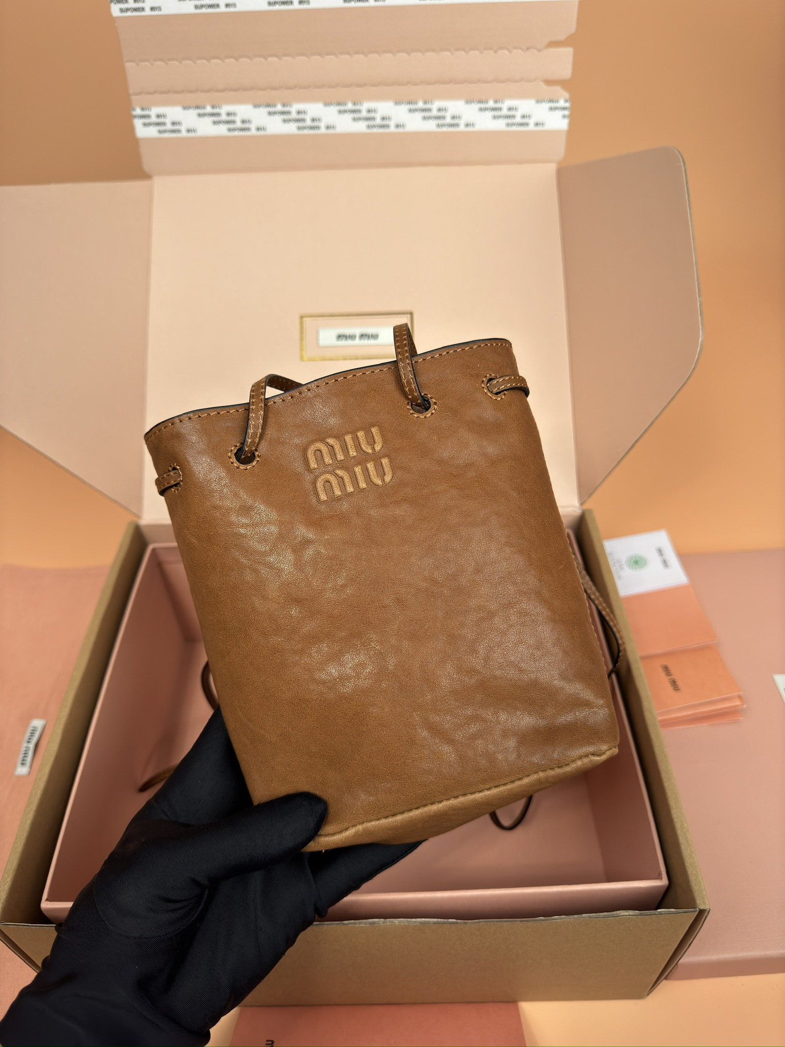 Miu Miu Nappa leather mini bag 17x14x6cm