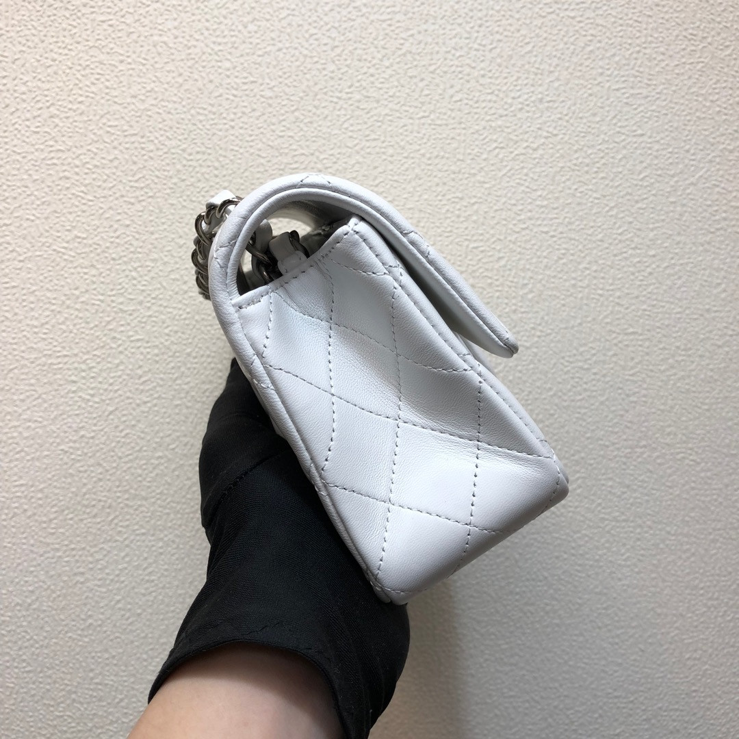 Ch*el MINI FLAP BAG white 12 × 20 × 6 cm