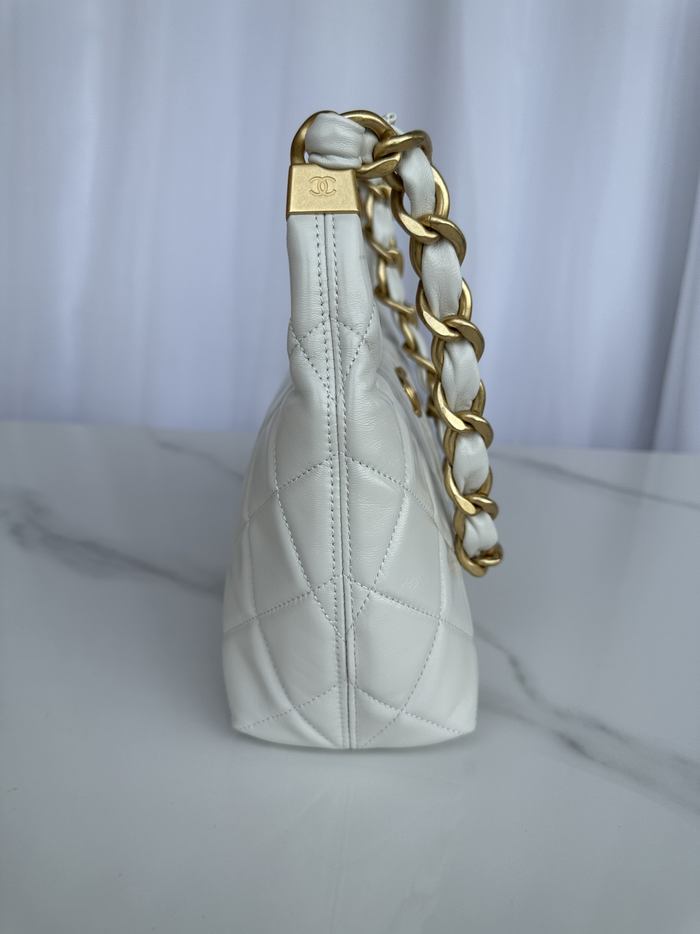 Ch*el Hobo Handbag 30×35×9cm