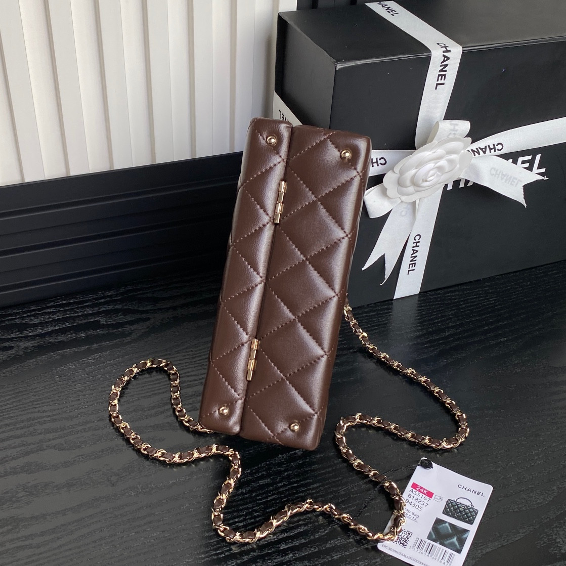 Ch*el Small Box Bag 12.5x18x6.5cm