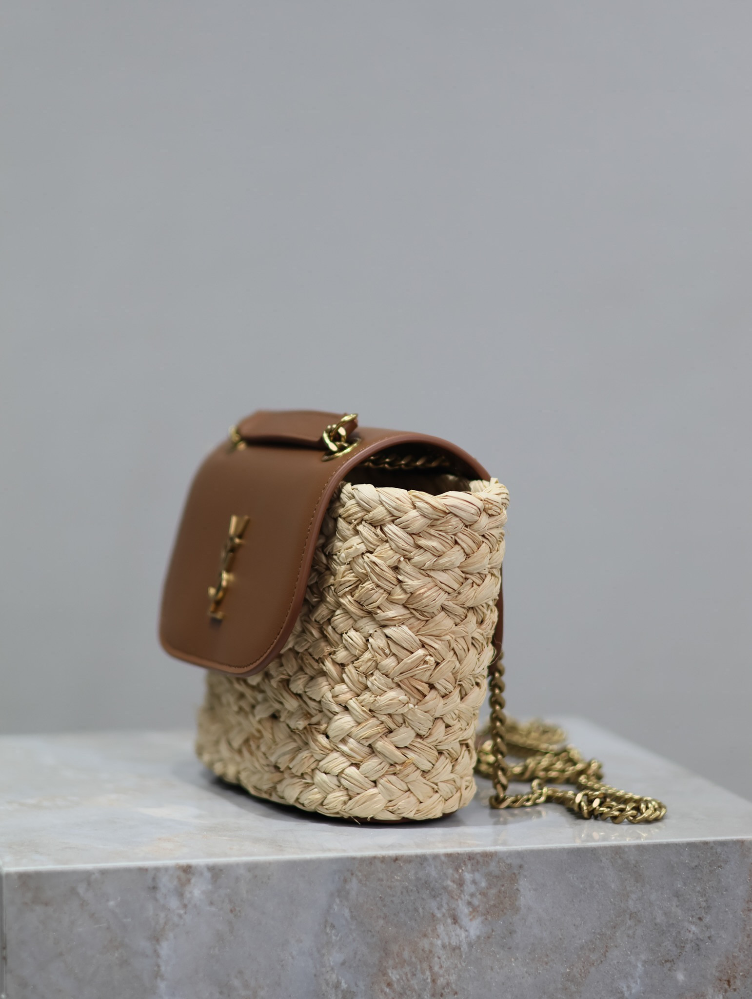 Y*L Mini manon (raffiaaged vegetable tanned leather) 774269 23x12x6cm