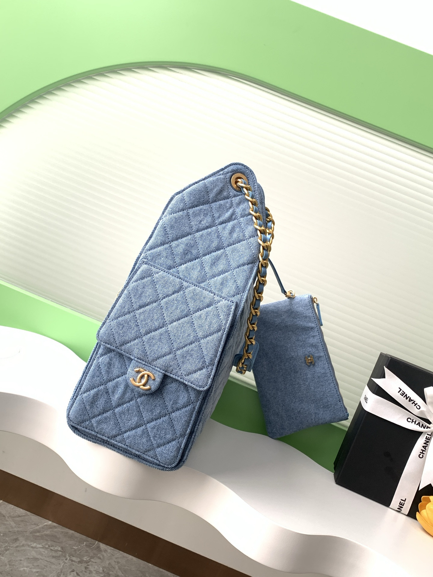 Ch*el 25C Bucket Hobo Bag AS5231 40x30x15cm