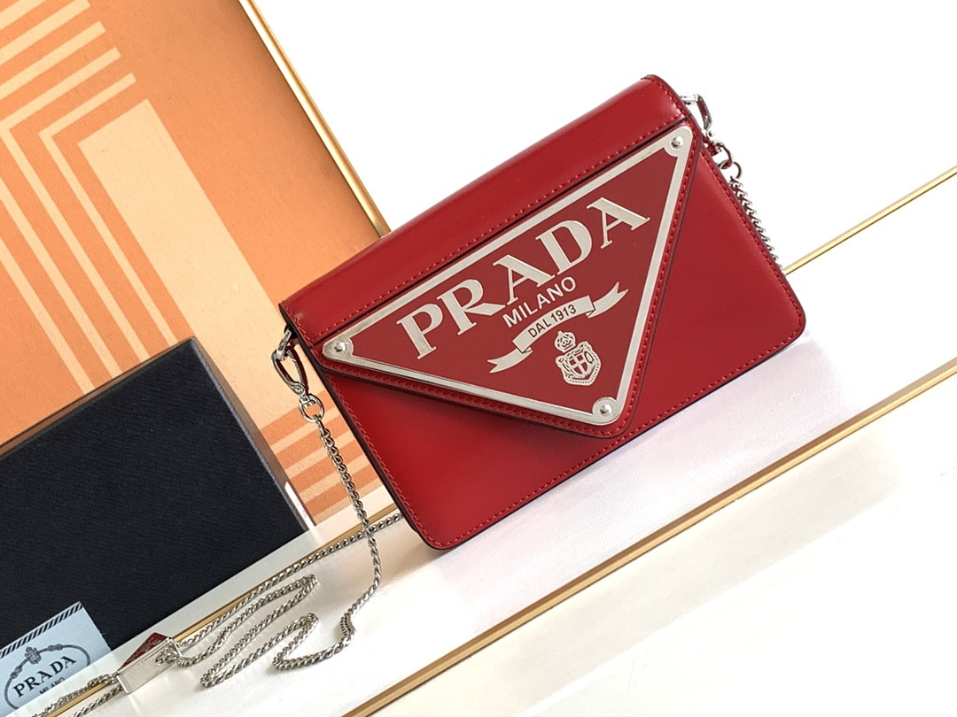 Pra*a Brushed Leather Shoulder Bag 17x 9.5x3.5cm