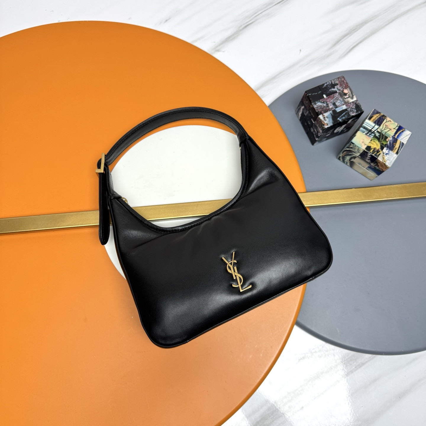 Y*L calypso mini hobo in plunged lambskin 20 X 12 X 5 cm