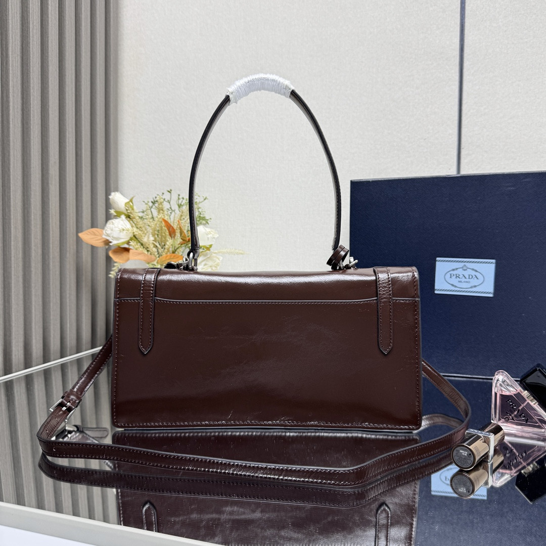 Pra*a Medium Leather Handbag 32x16.5x10cm