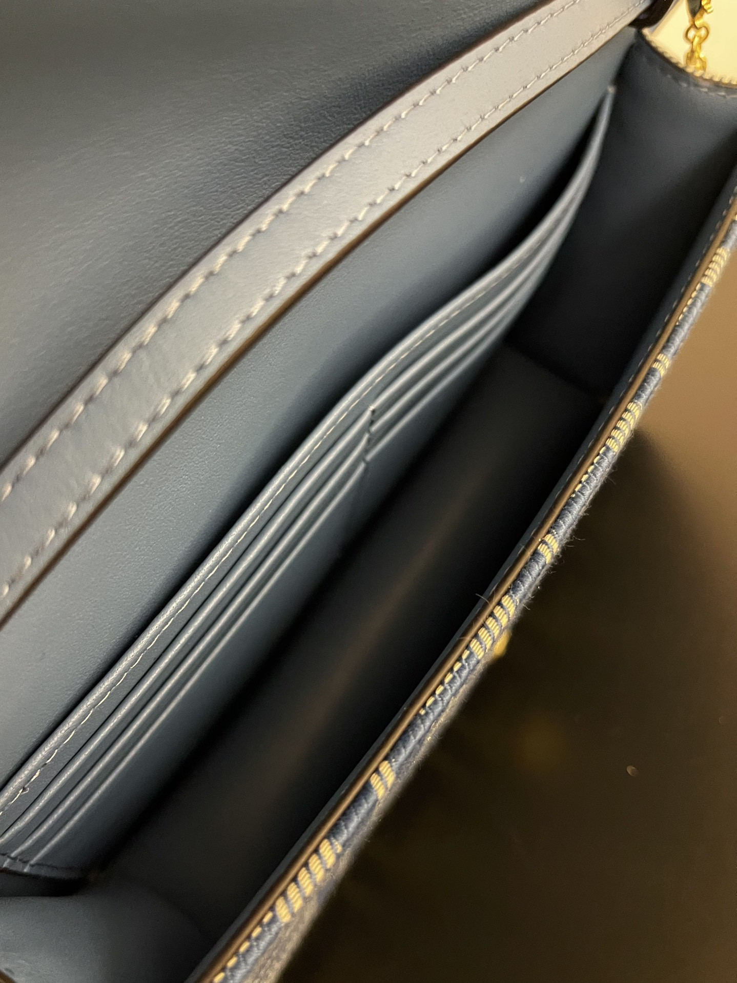 F**di baguette Blue denim effect FF jacquard bag 15x6x27 cm