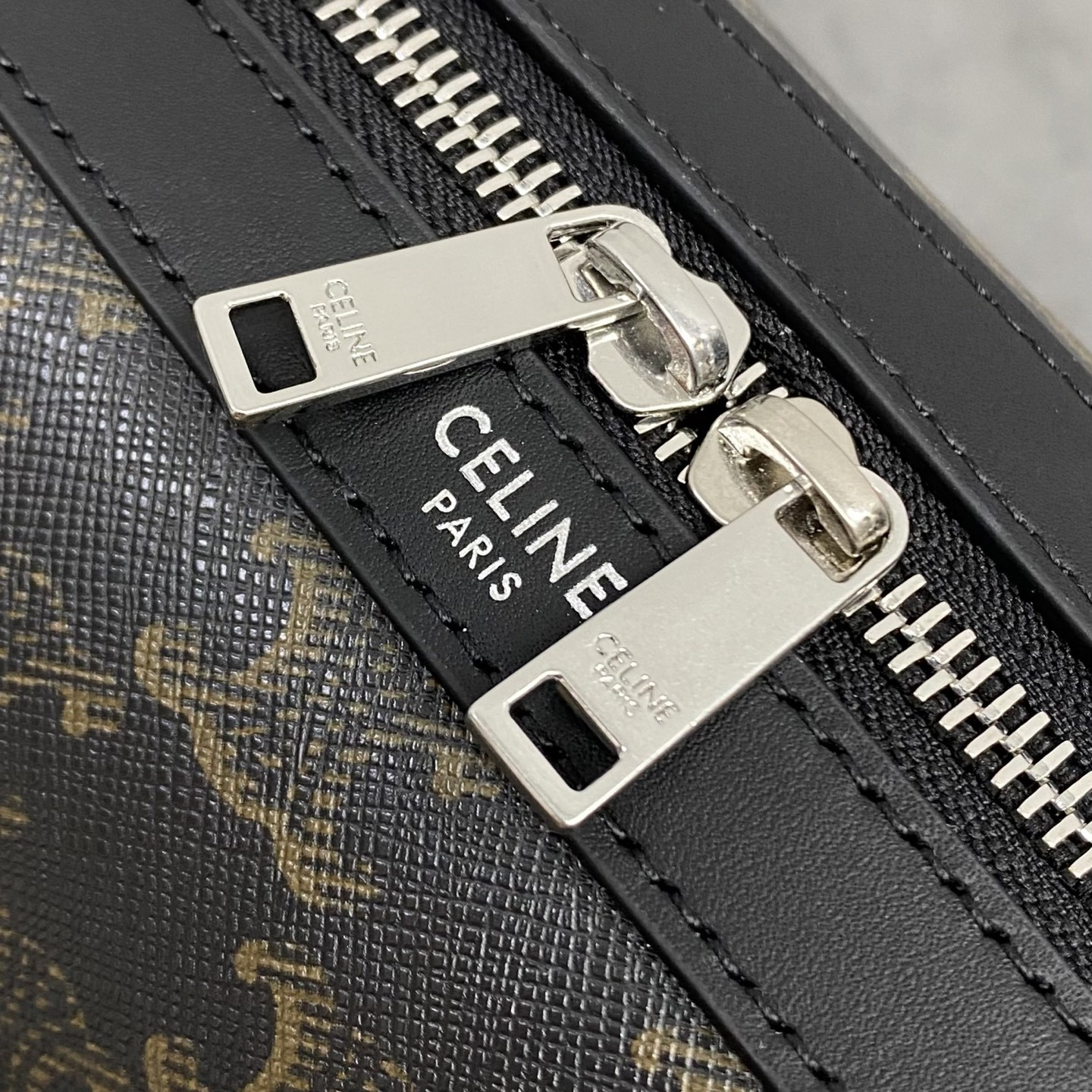 Ce**e MINI BOSTON IN TRIOMPHE CANVAS AND CALFSKIN 22x16x10cm