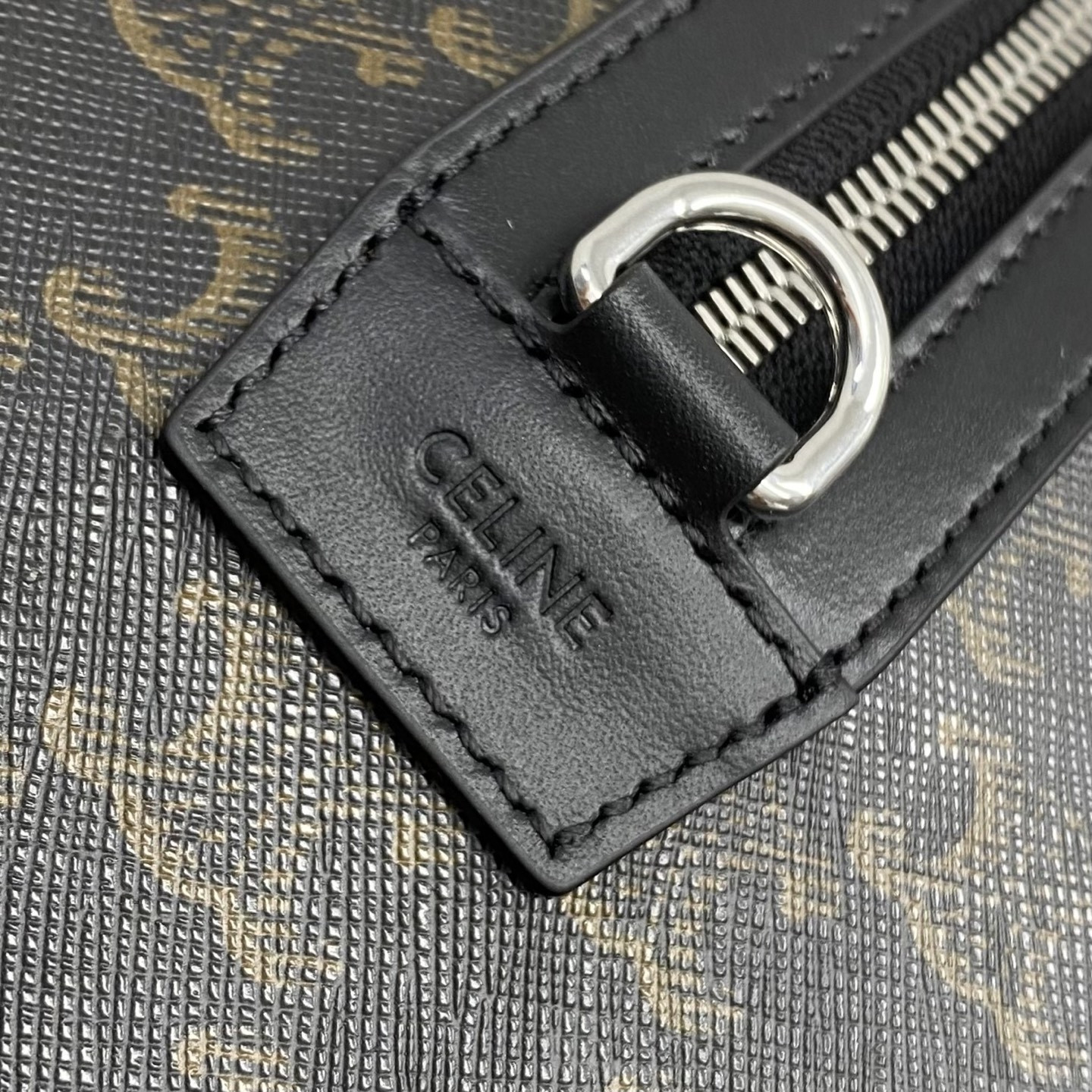 Ce**e LARGE BOSTON in Triomphe Canvas & calfskin 33x20x24cm