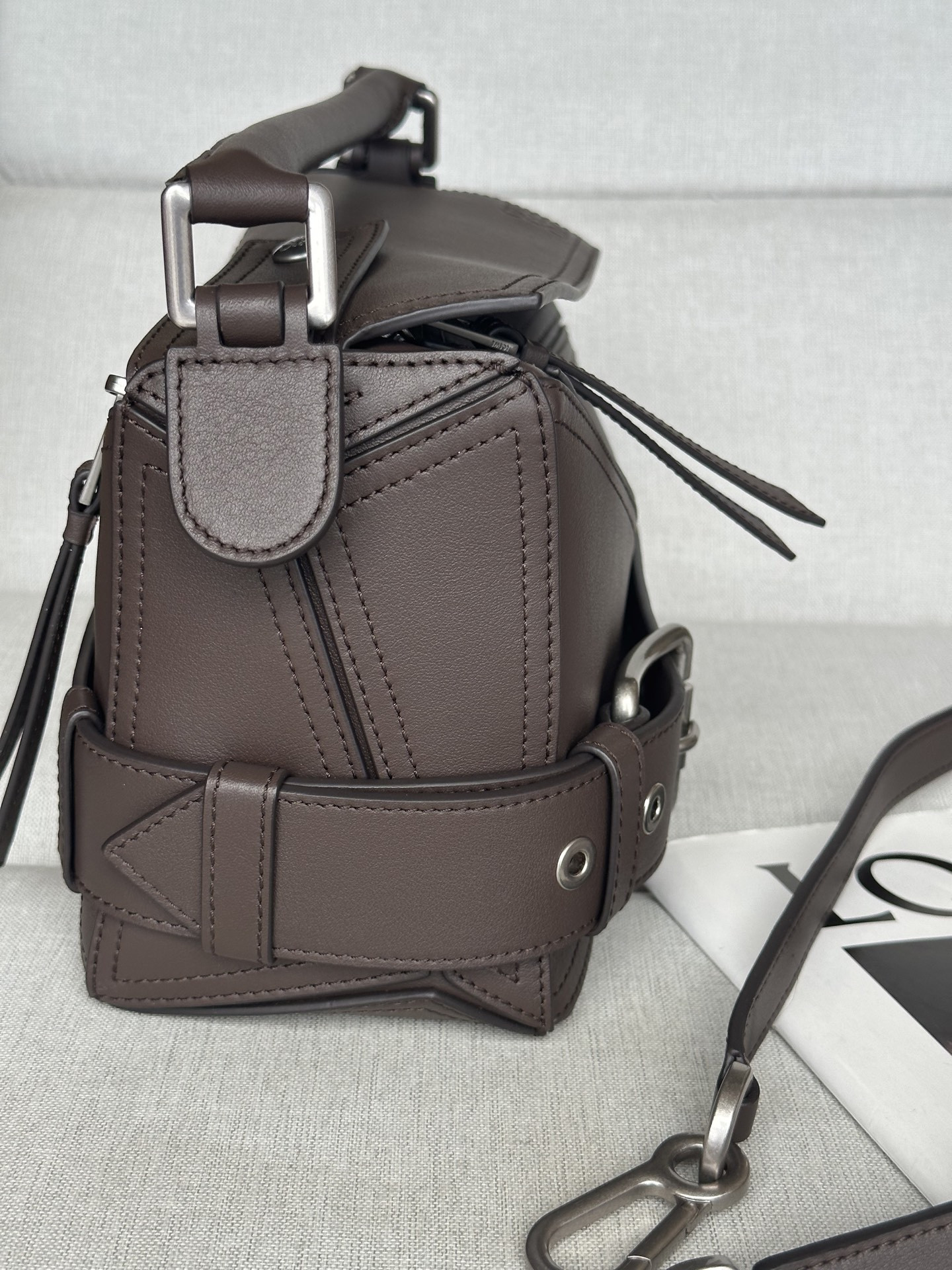 L0ew* Small Puzzle Biker bag in shiny calfskin 16.5x24x10.5cm