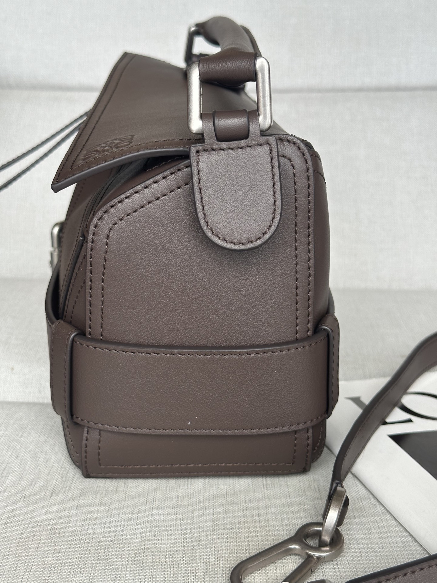 L0ew* Small Puzzle Biker bag in shiny calfskin 16.5x24x10.5cm