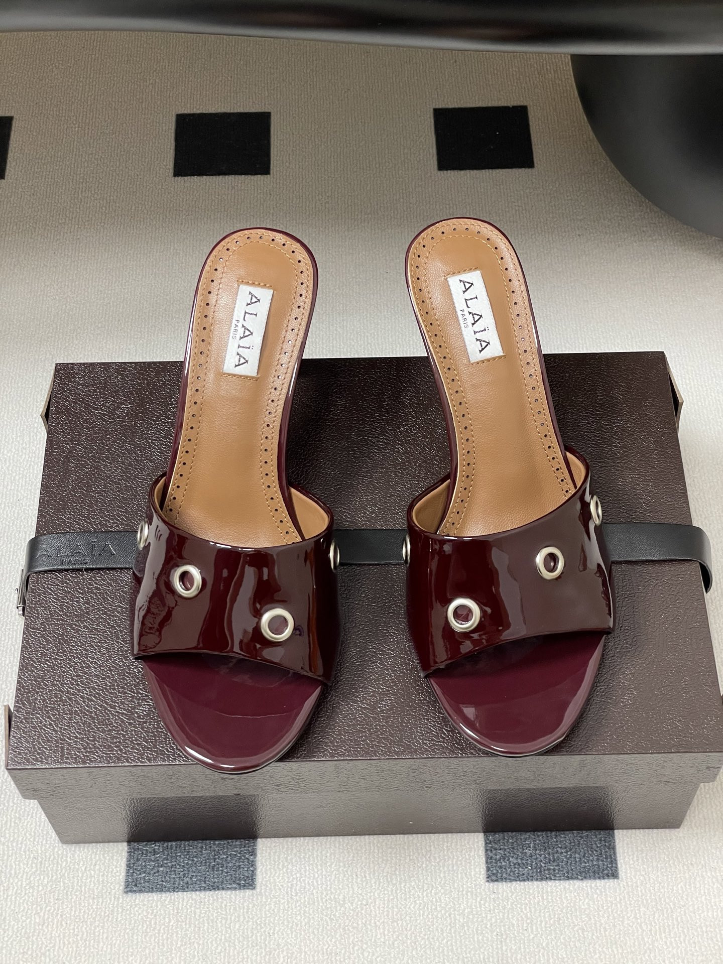 UA Alaia Ring Eyelets slippers 7cm Heel(Customized Size 7-10 days production time)