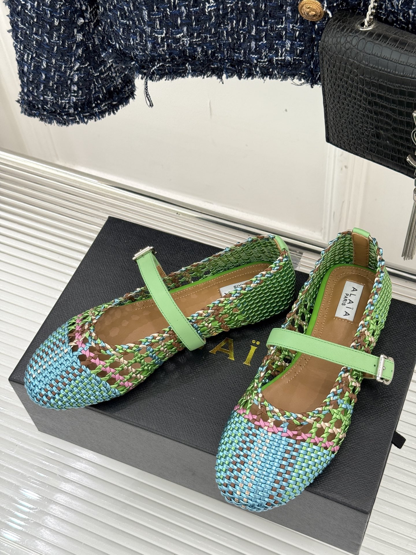 UA Alaïa Hollow Woven Mary Jane Flats(Customized Size 7-10 days production time)