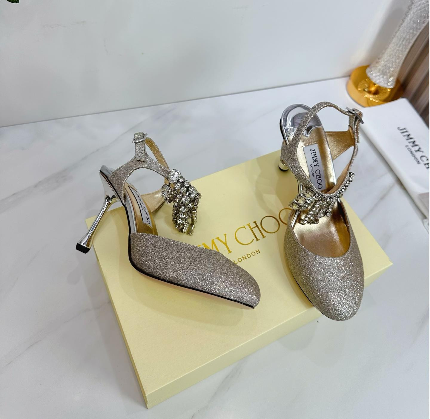 UA Ji*y Ch* Verity Glitter Slingbacks 8.5cm