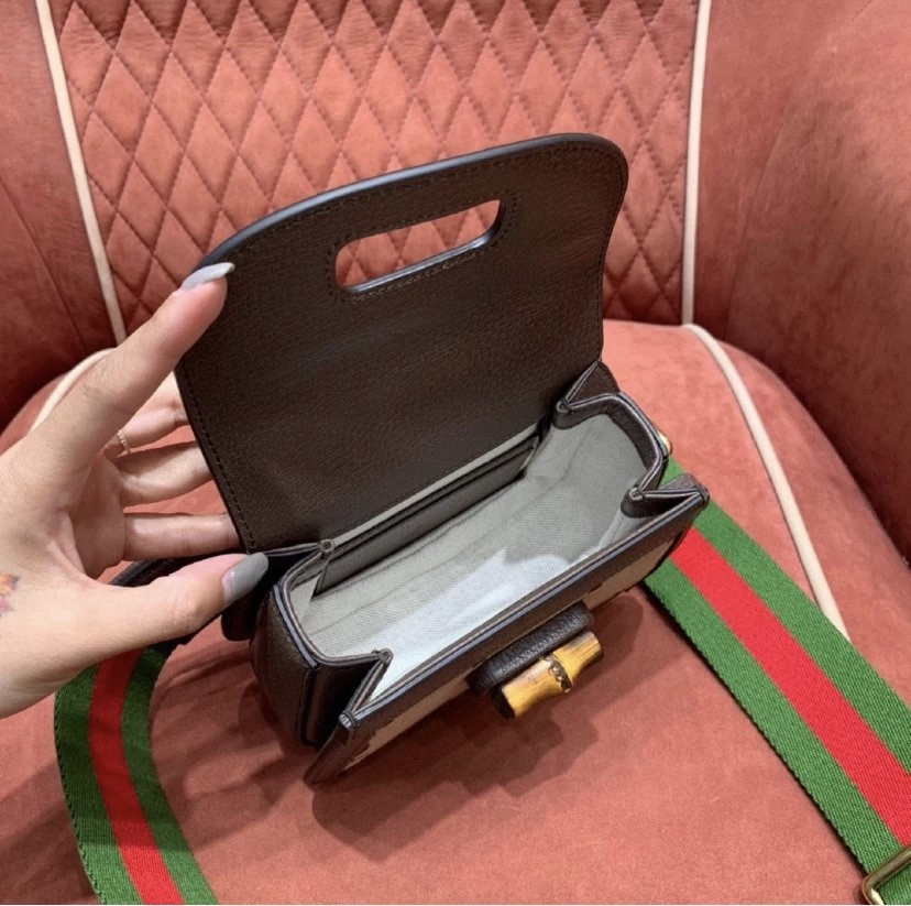 G*u*i Mini Bamboo Handbag with S*per Double G